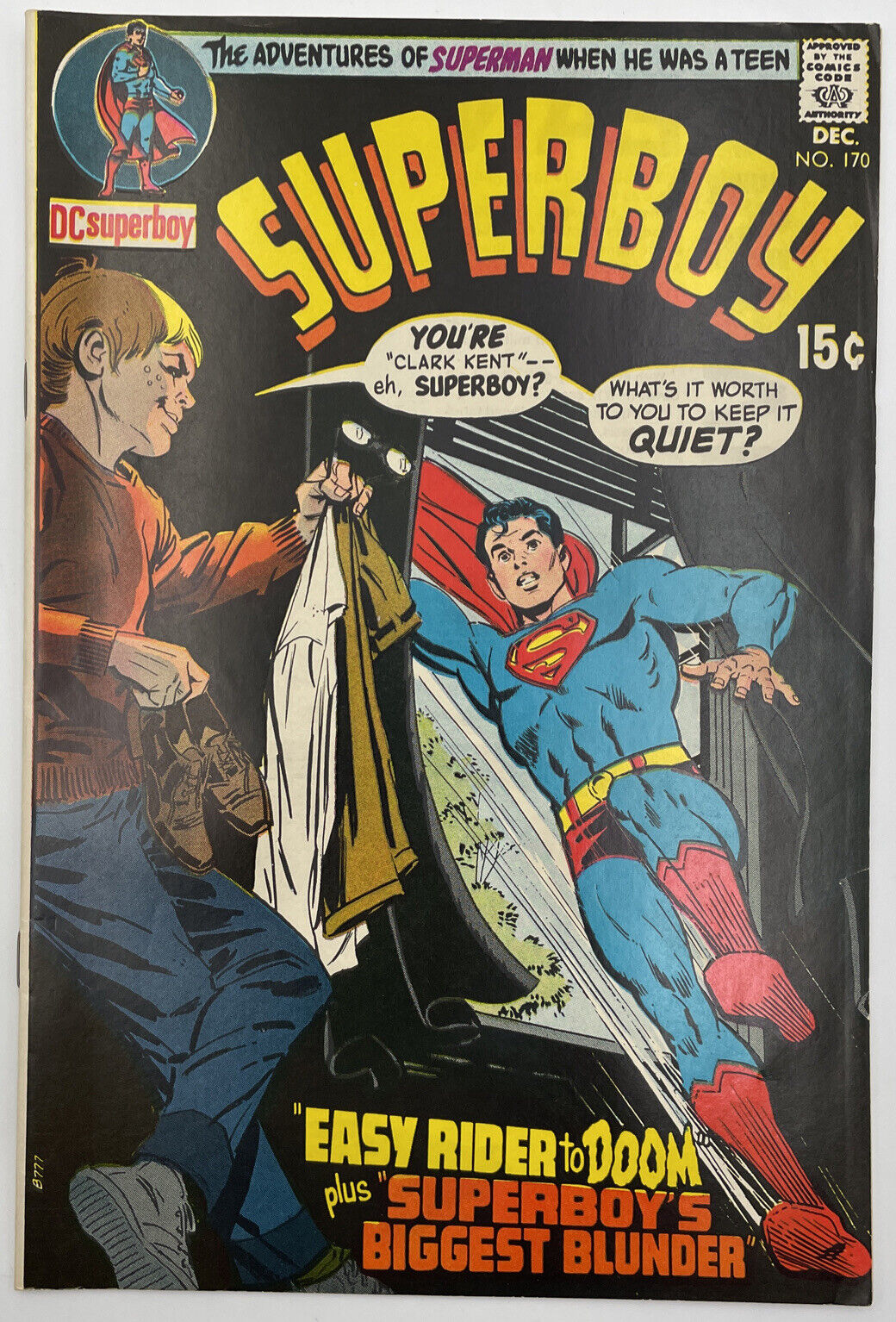 Superboy No. 170 Superboy\'s Biggest Blunder December 1970 DC Comic