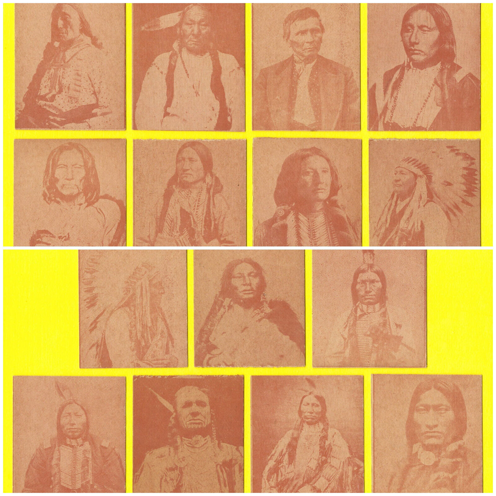 1930s Strip Cards R184-2 - Lot of 15 of 24 INDIAN CHIEFS w/ SITTING BULL - RARE