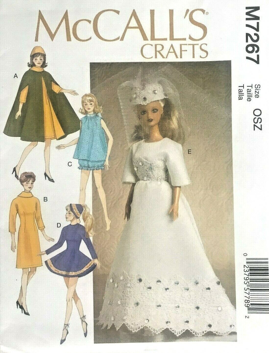 McCall\'s Doll Clothes Pattern M7267 Size 11.5\
