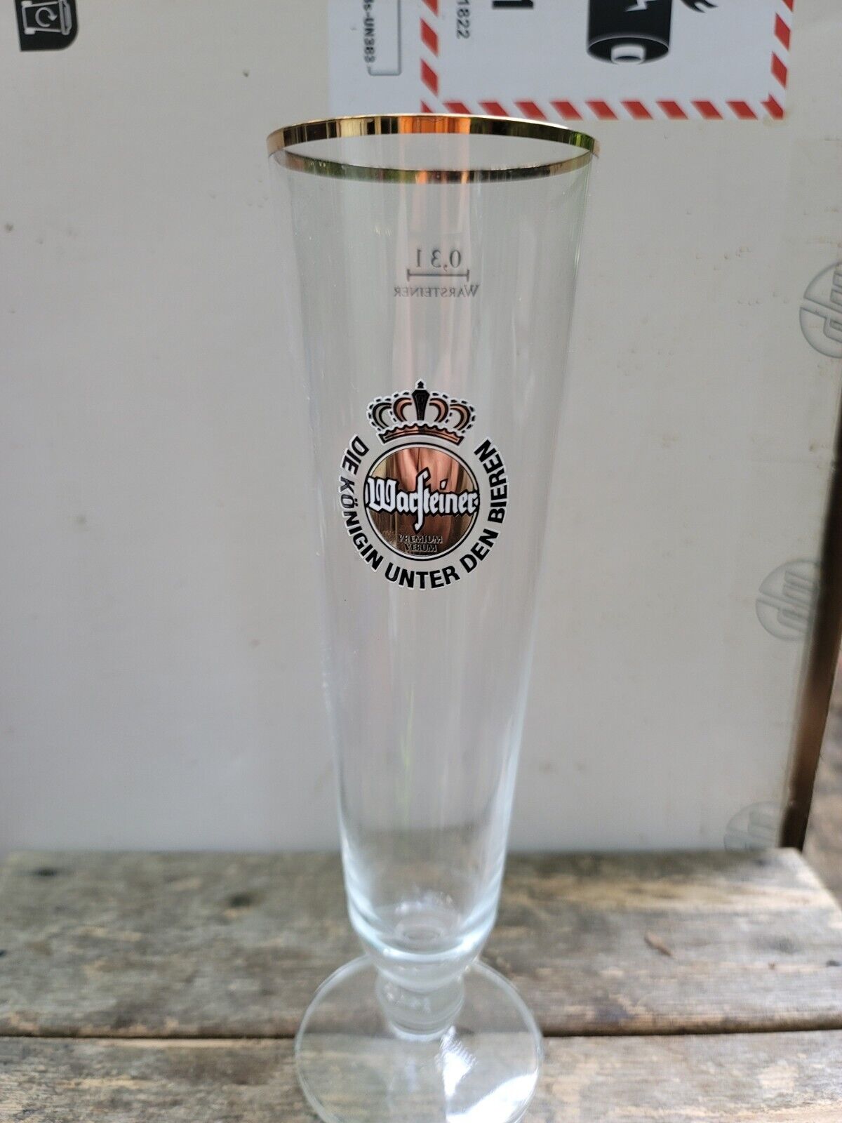 Warsteiner German Beer Glass Footed 9\