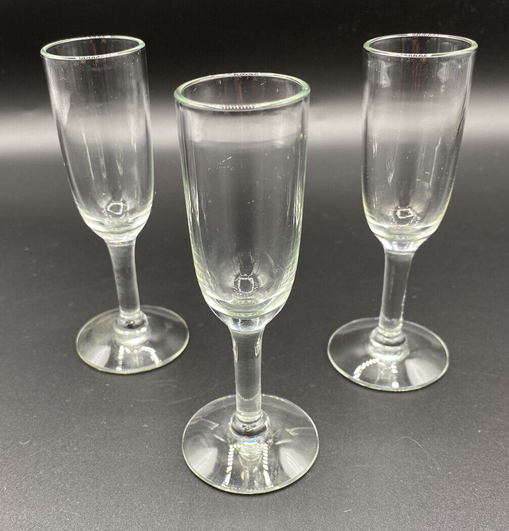 Vintage Cordial Glasses Shot Liqueur Lot 3 Clear Stemmed Wedding Crafts