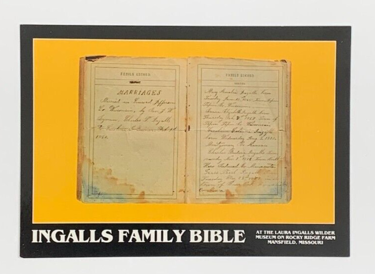 Ingalls Family Bible Laura Ingalls Wilder Museum Mansfield Missouri Postcard