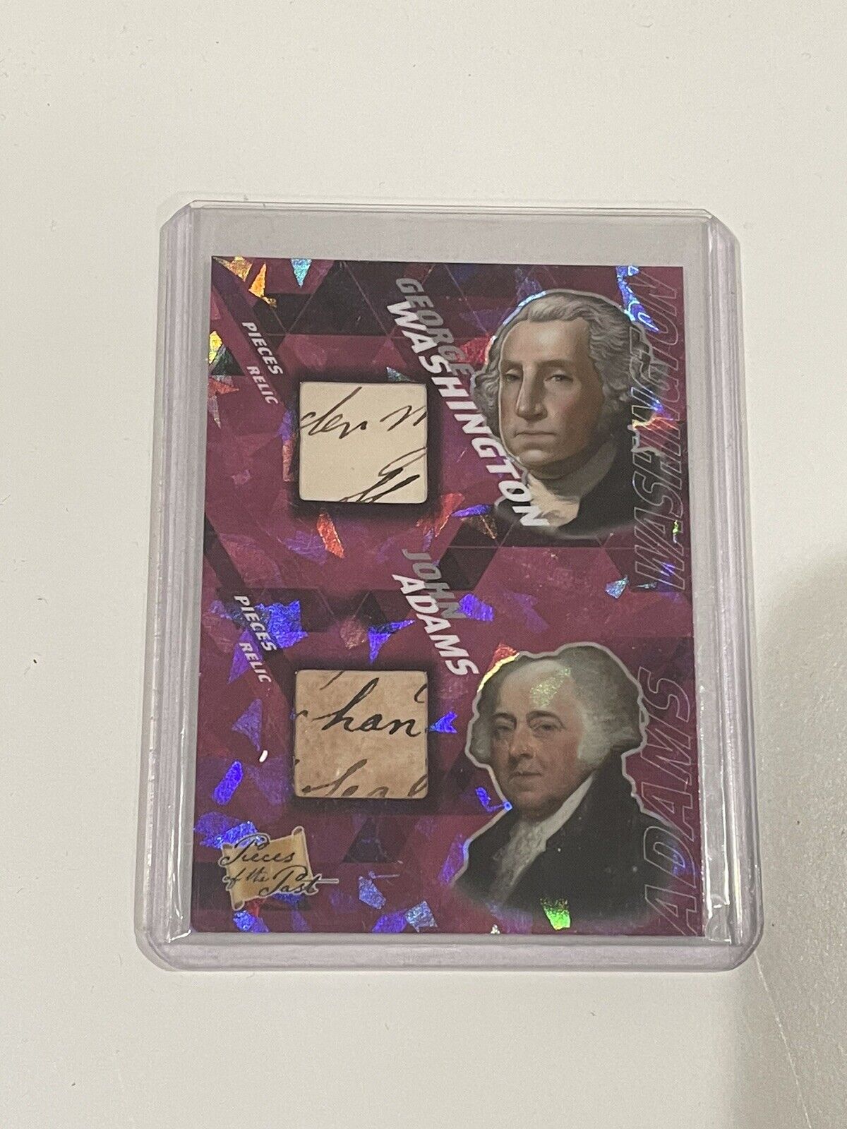 Pieces of the Past George Washington / John Adams Hand Written Relic 1/1