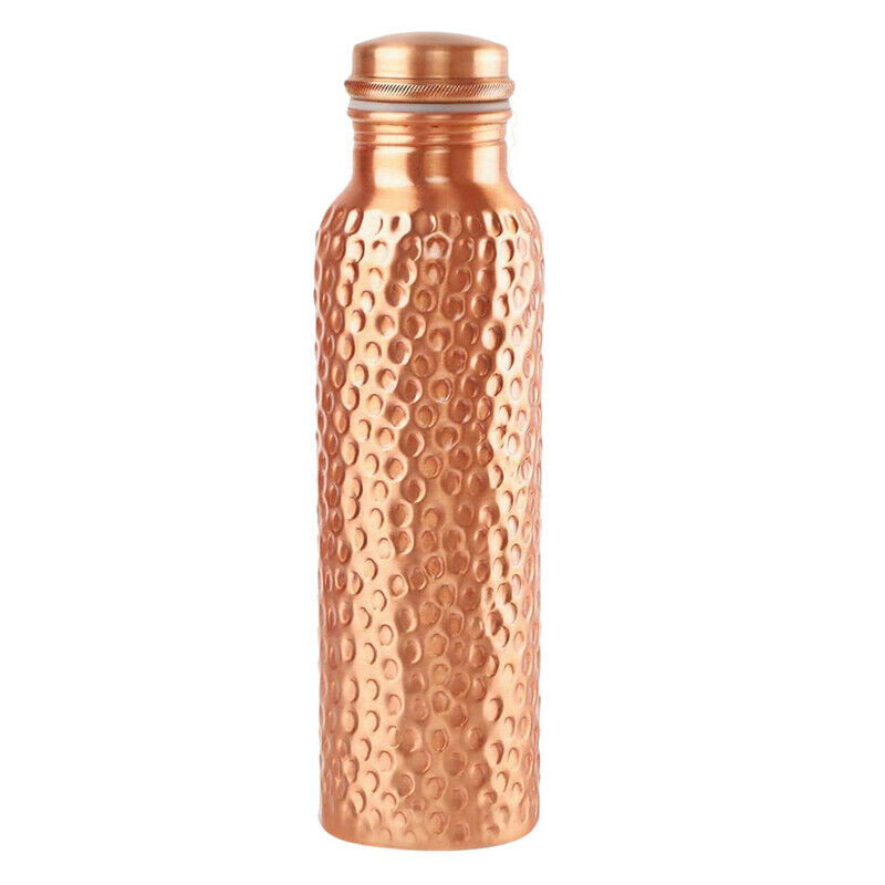 Copper Hammered Water Bottle Joint Free Leak Proof For Health Benefits 1000ML