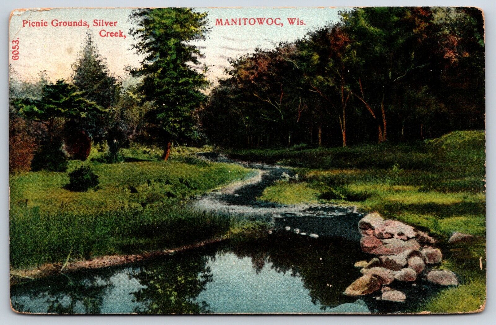 Postcard Picnic Grounds, Silver Creek, Manitowoc, Wisconsin Posted ca 1907