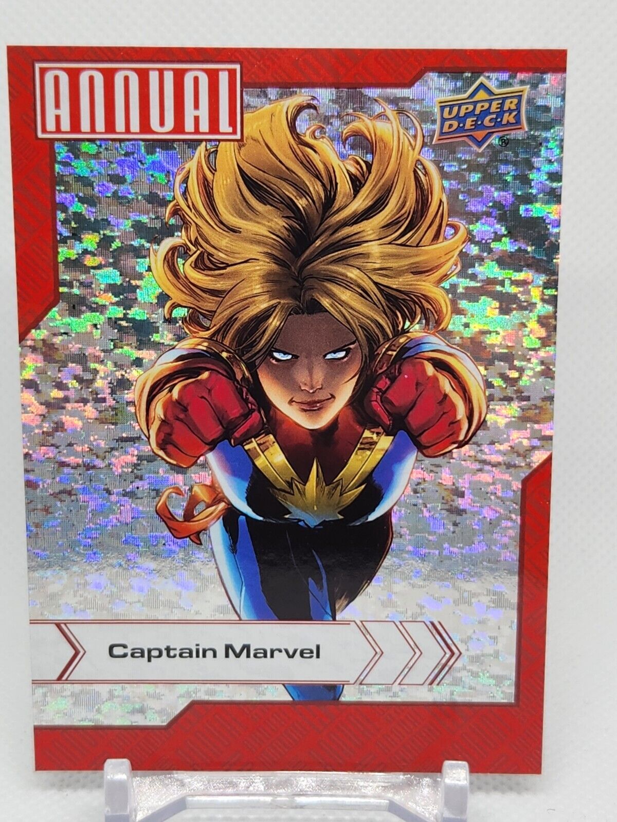 2022-23 Upper Deck Marvel Annual #16 Captain Marvel Silver Sparkle