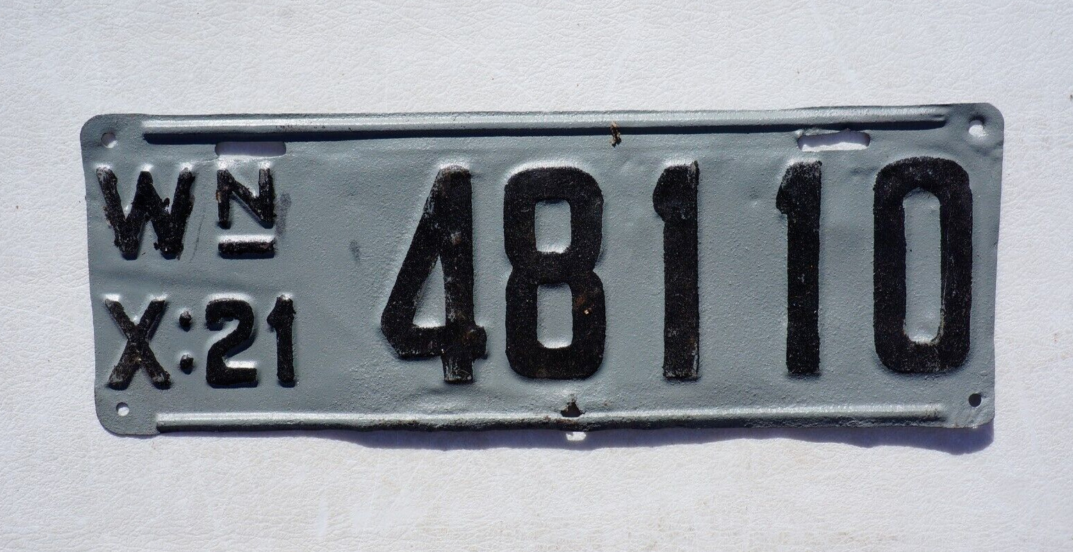 1921 Washington State License Plate # 48110