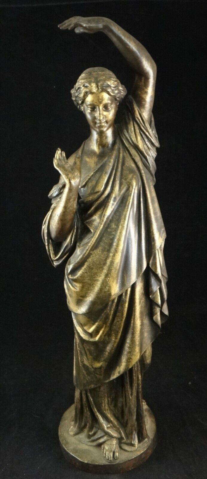 19th c. French Jacques Gautier Classical Bronze of a Goddess. 16 ¾” t. Signed 