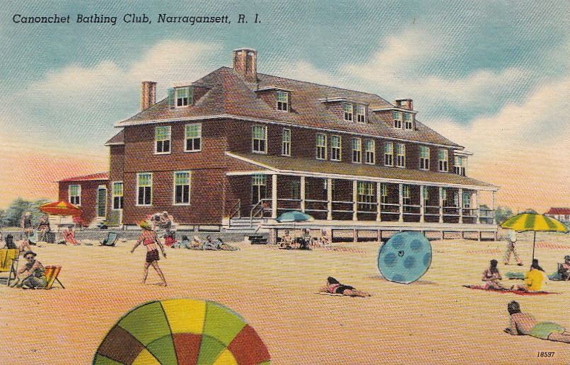 Postcard Canonchet Bathing Club Narragansett RI
