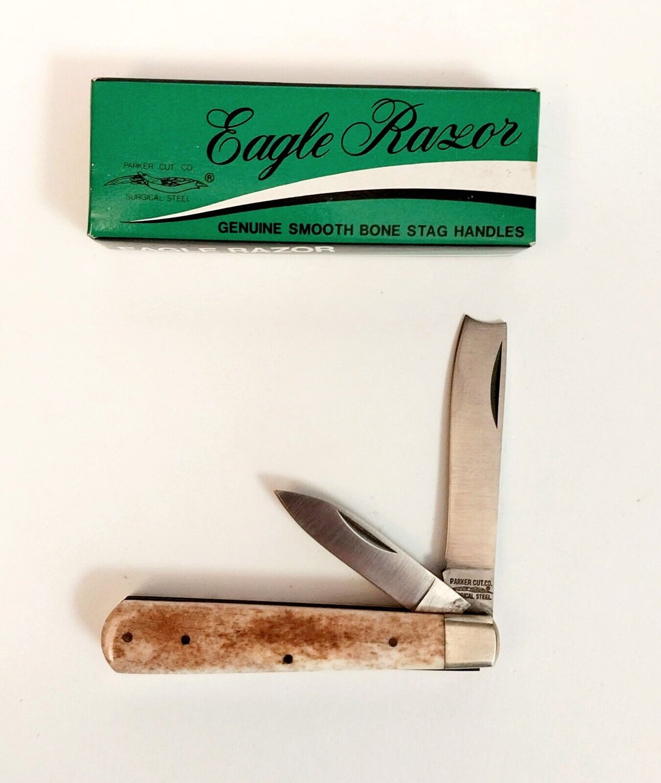 Parker Cut Co Eagle Razor Pocket Knife Stag Japan Vintage 