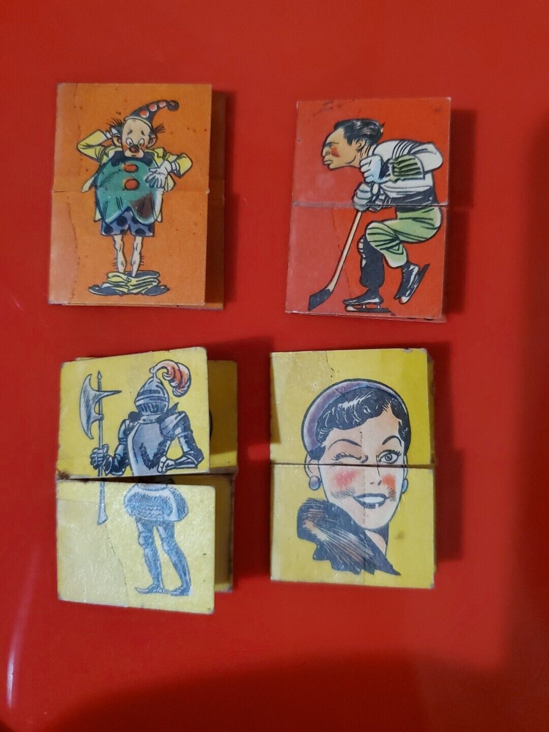 Lot of (4) 1949 Topps Funny Folders Non-Sport Mini Trading Cards