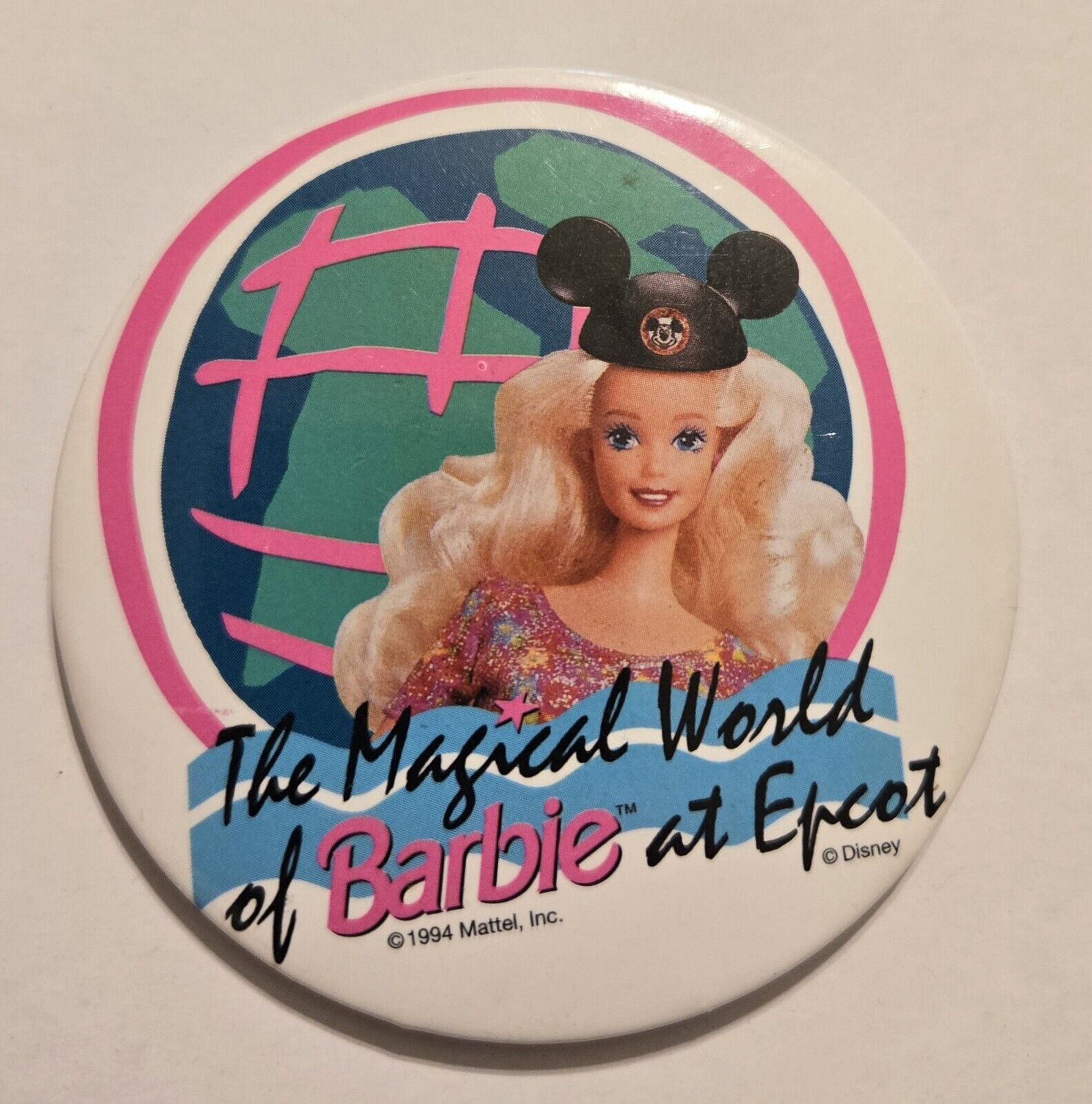Nice Used Magical World of Barbie Disney 1994 EPCOT Pin Button Mattel