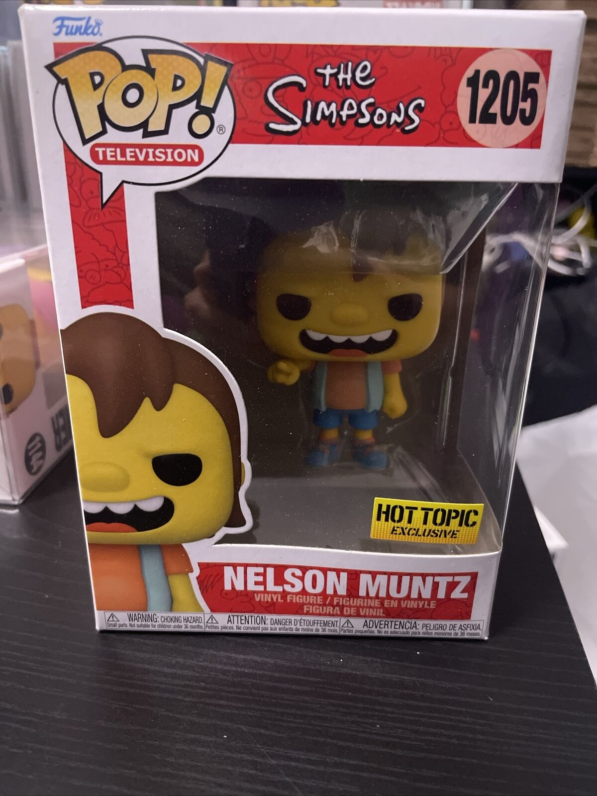 Funko Pop Nelson Muntz Simpsons Hot Topic Exclusive #1205 w/ Protective Cover