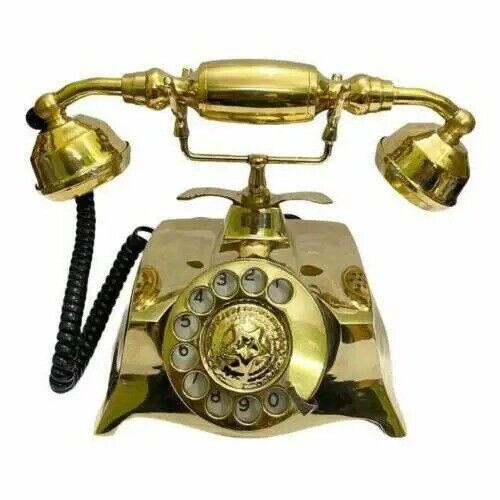 Brass Rotary Dial Vintage Telephone Antique French Victorian Working Telephone