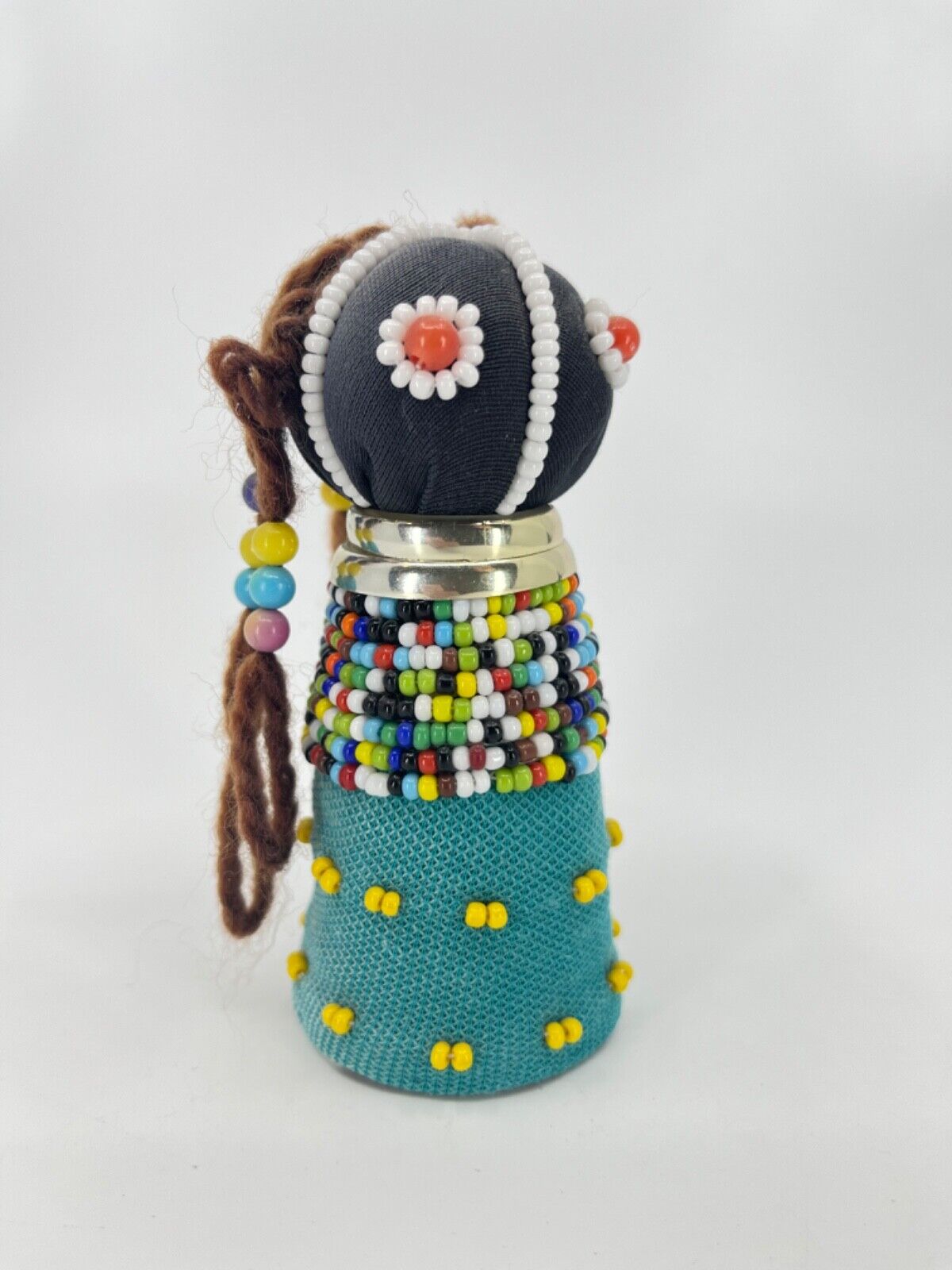 Vintage Ndebele South African Colorful Beaded Ceremonial Fertility Doll 4.5”