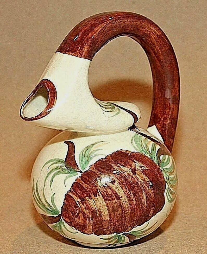 Clinchfield Artware Small Oil Jug Hand Painted Vintage Ceramic Pottery Erwin TN 