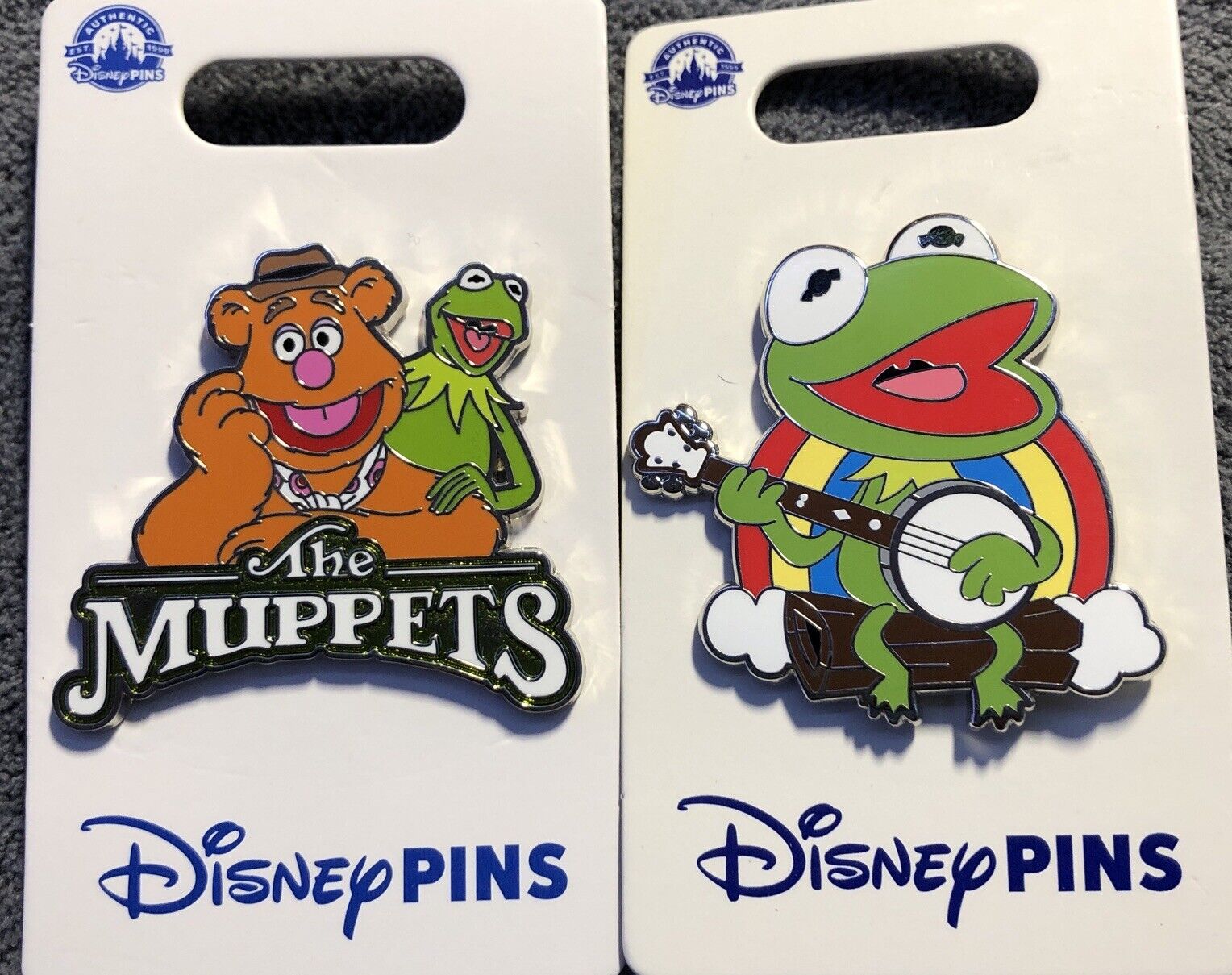 Disney Parks The Muppets Fozzie Bear Kermit The Frog Banjo 2 Pins