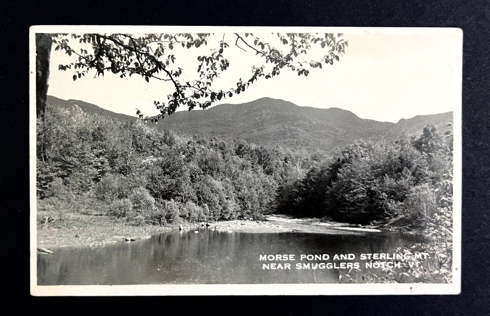 1920s Morse Pond Sterling Mountain Smugglers Notch Vermont Vintage RPPC Postcard