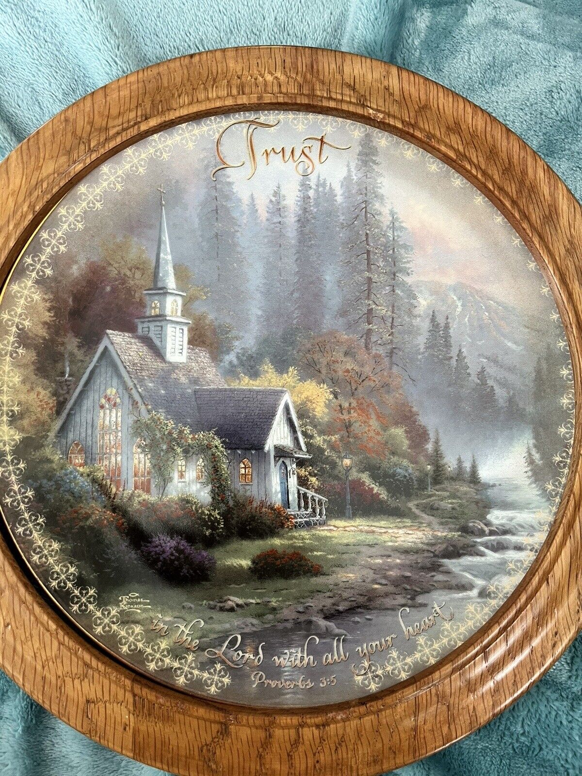 Thomas Kincaid “Forest Chapel” Collector Plate With Frame