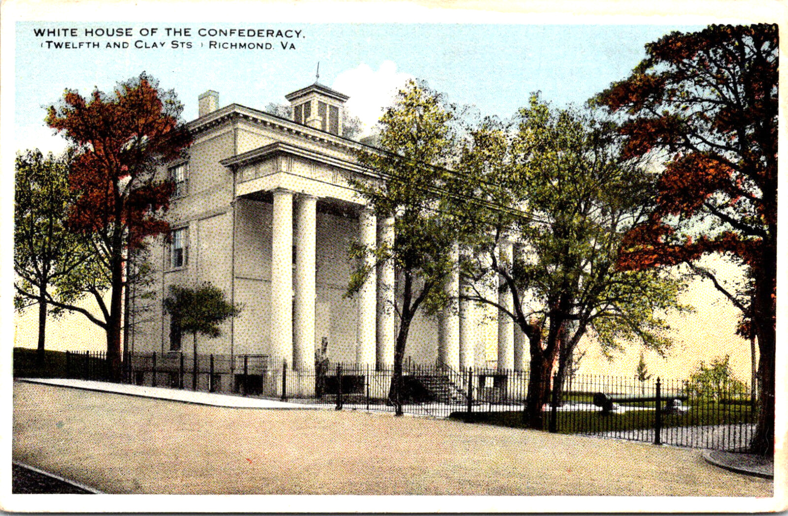 Antique Postcard White House of the Confederacy, Richmond, Virginia 12th st 1918