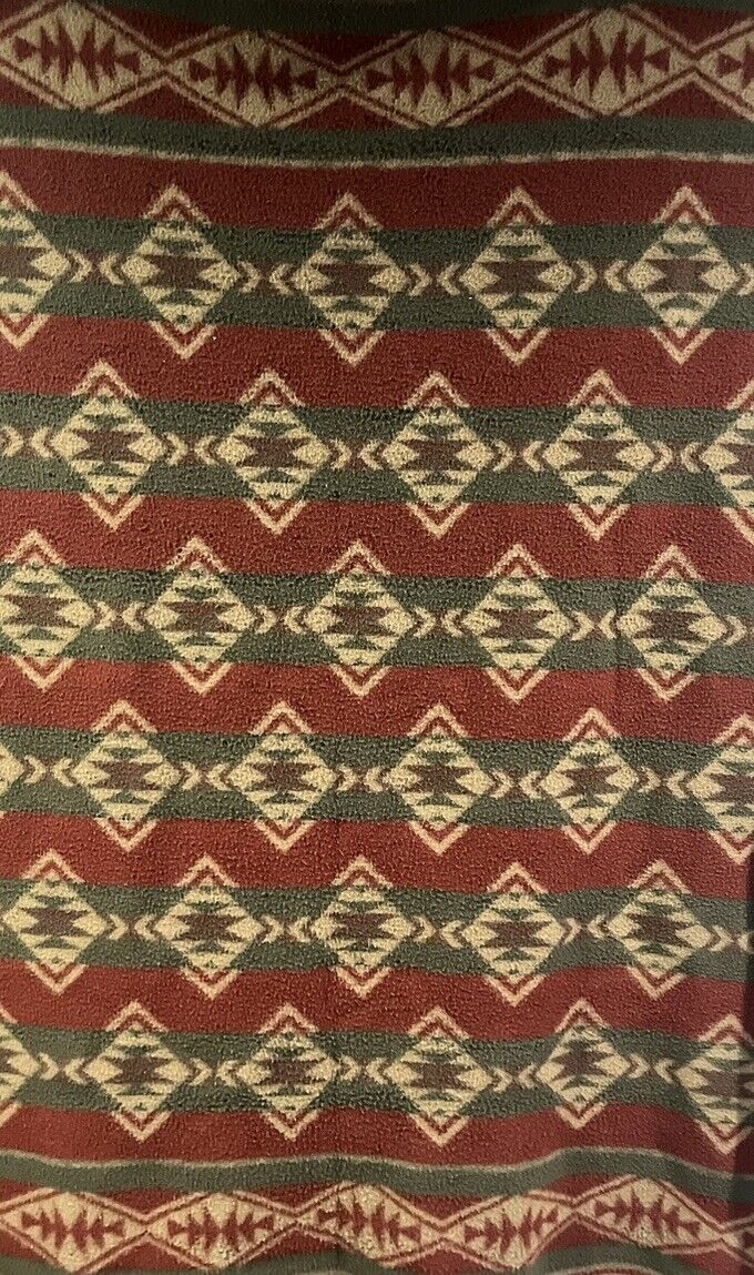 Vintage Woolrich Southwestern Aztec Fleece Throw Blanket 60x68 SALE