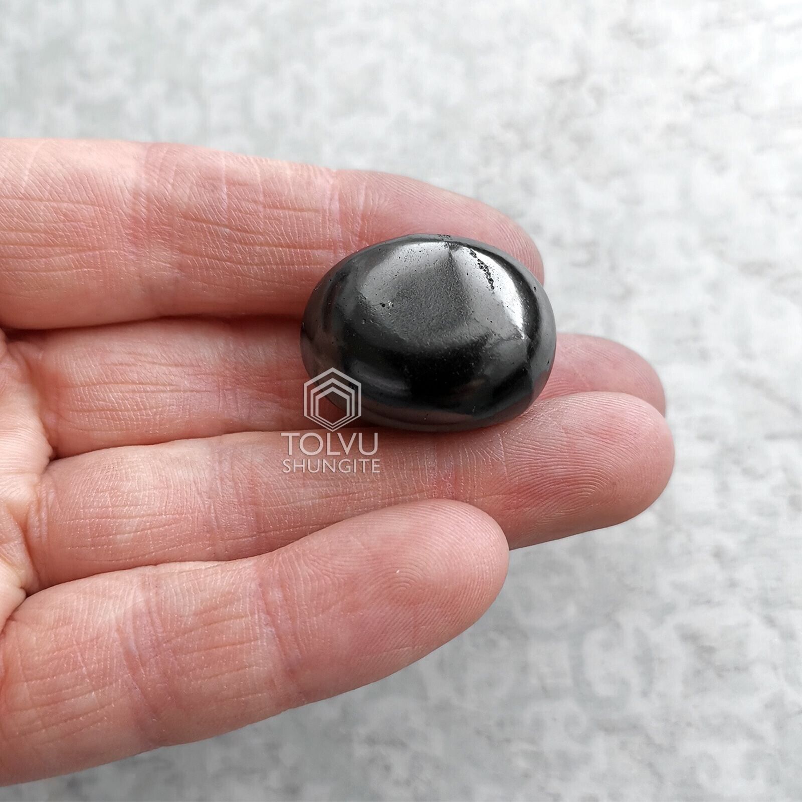 Shungite Stone Authentic Polished Russian black Real mineral from Karelia, Tolvu