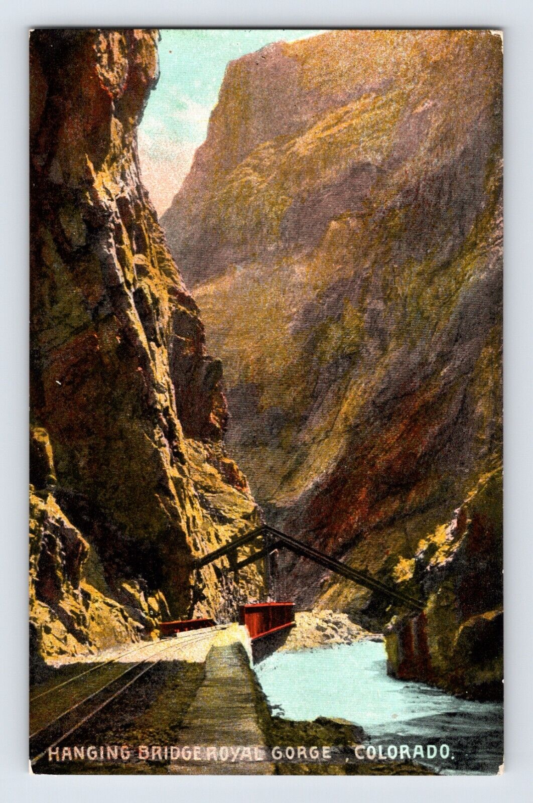 Postcard Colorado Royal Gorge CO Hanging Bridge 1910s Unposted Divided Back