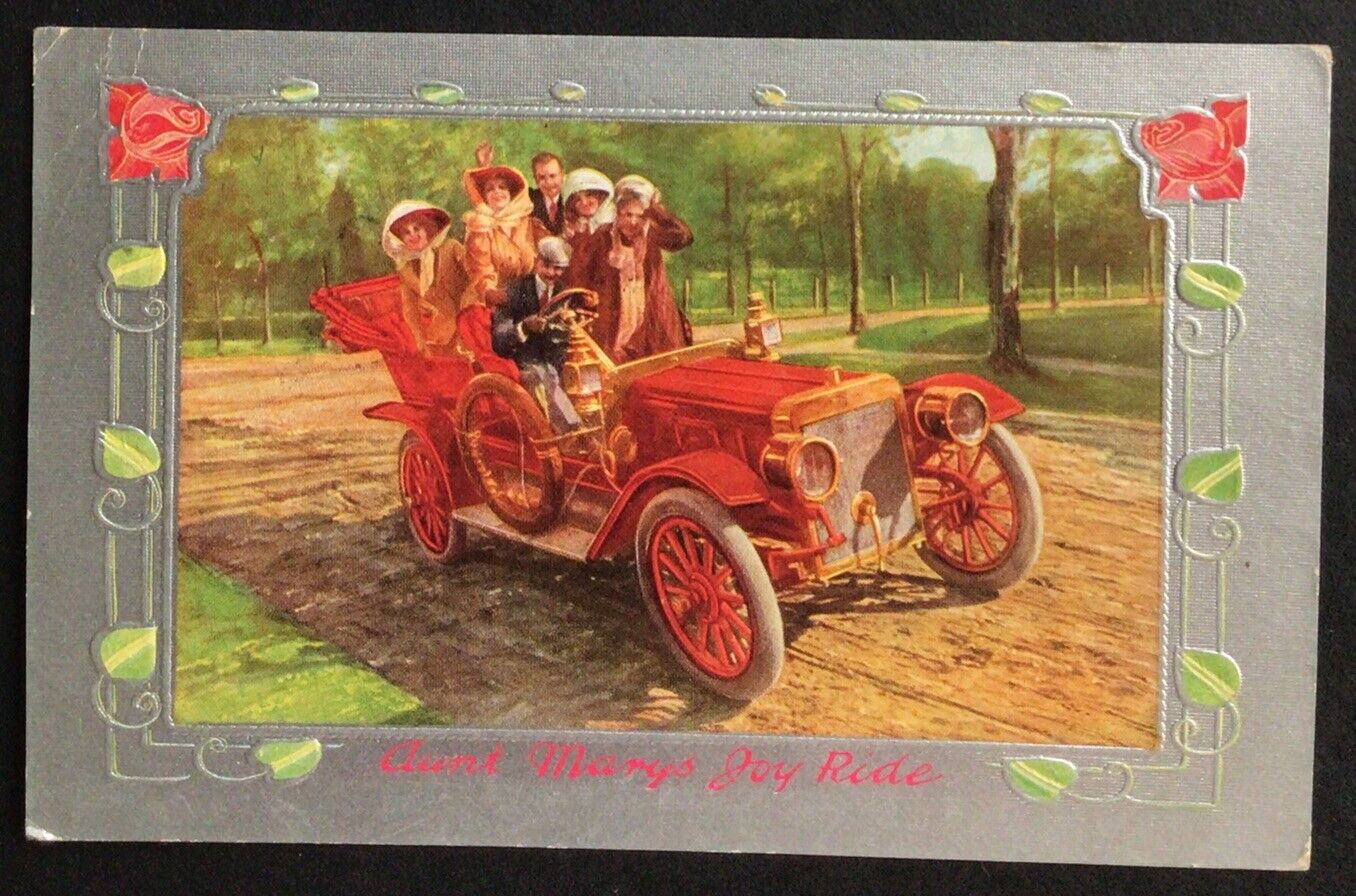 Aunt Mary’s Joy Ride 1911 Postcard