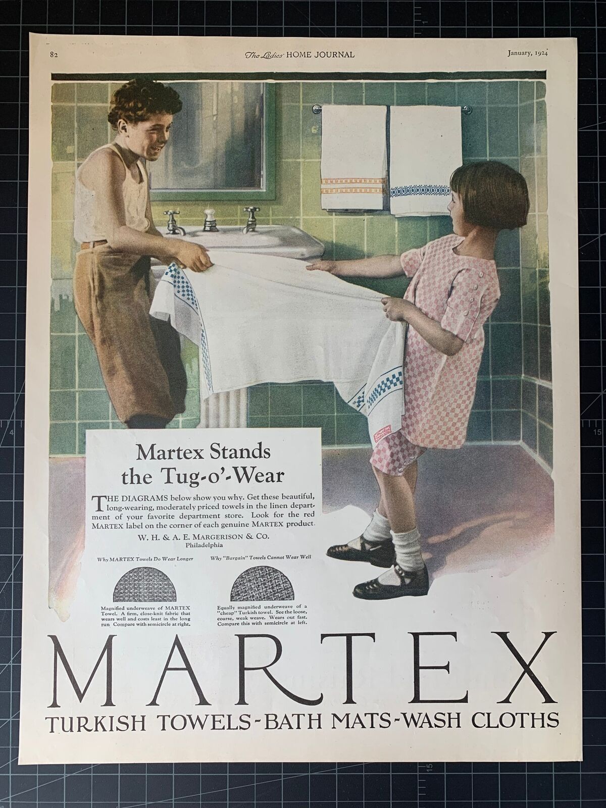 Vintage 1924 Martex Towels Print Ad