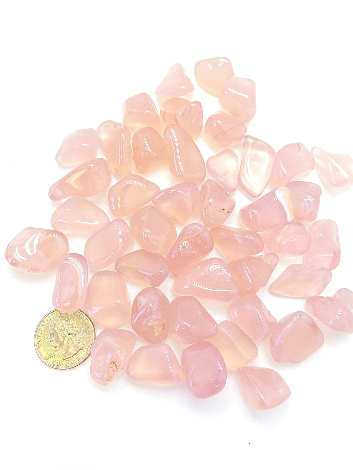 Pink Chalcedony Tumbled Stone - Polished Pink Chalcedony Crystal