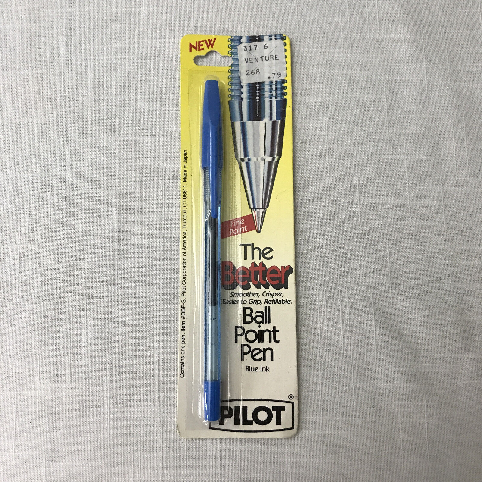Vtg 80\'s Pilot Ball Point Pen - Blue Ink #BBP-S Fine Point - Made in Japan - NIP