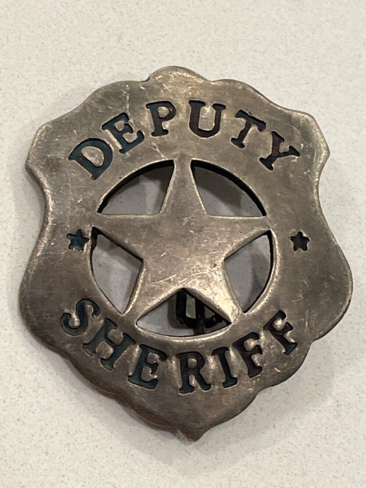 Vintage DEPUTY SHERIFF Western Law Badge CUT OUT STAR - OLD ESTATE FIND 062624@