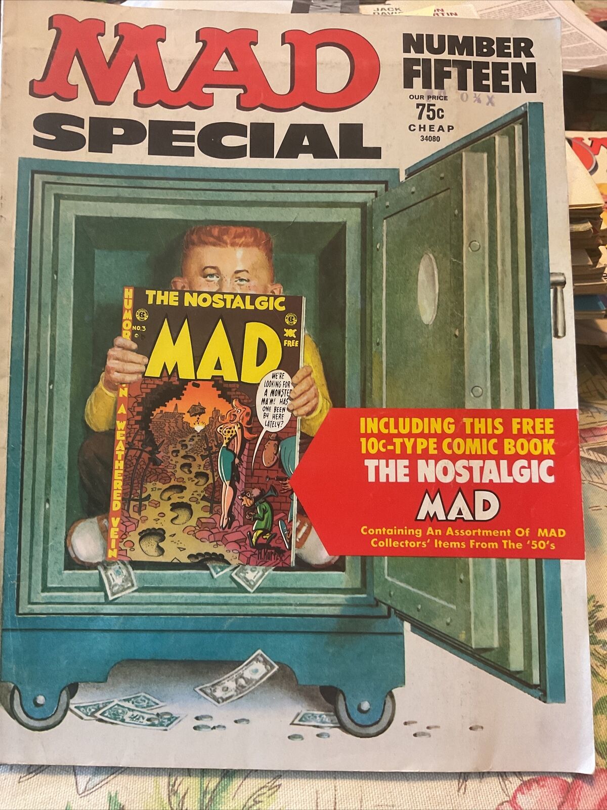 MAD MAGAZINE SPECIAL  #15 1975 WITH ATTACHED *BONUS* NOSTALGIC MAD COMIC F/VF
