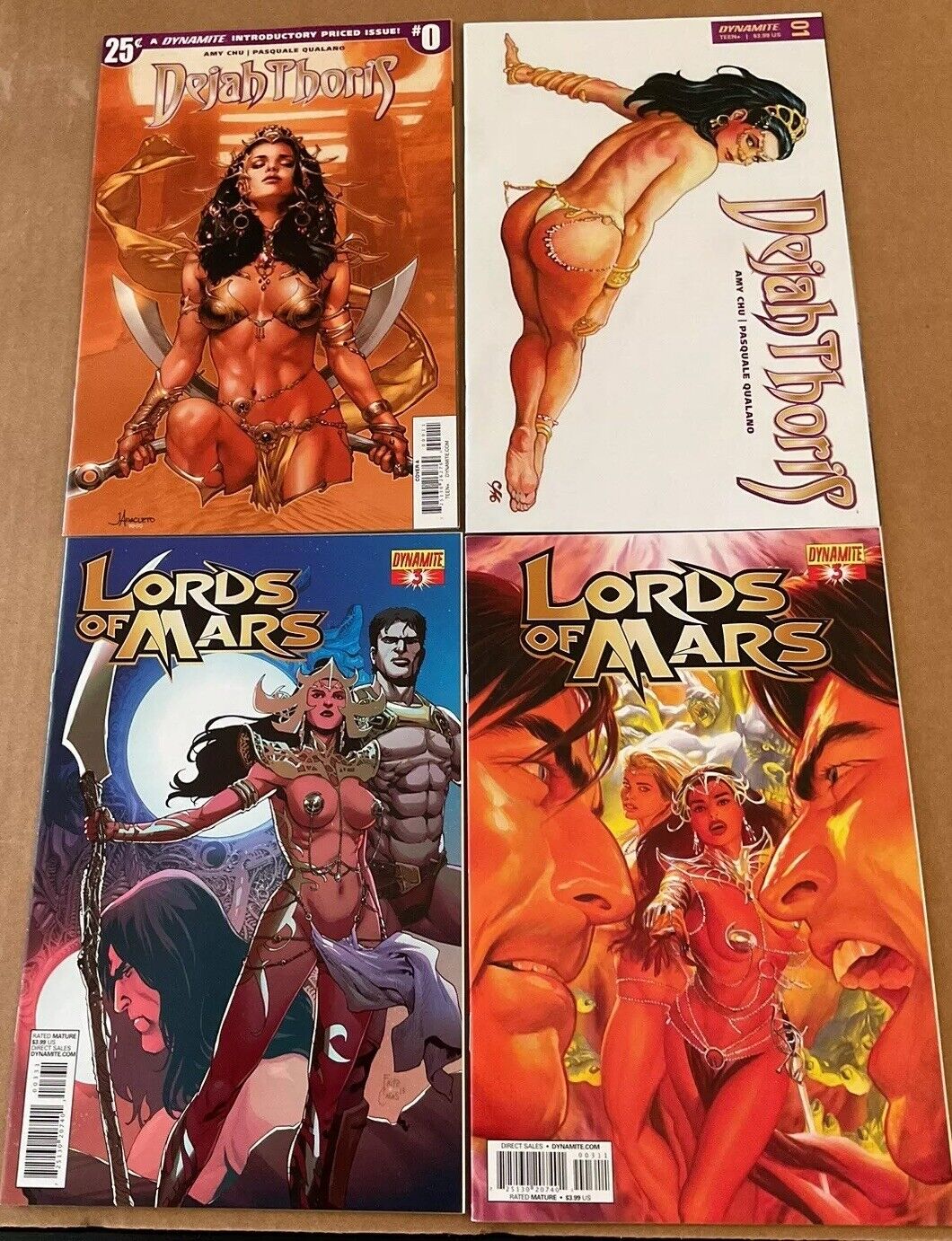 Dynamite Entertainment Dejah Thoris #0, 1, Lords Of Mars #3, 3 Lot Of 4 Comics