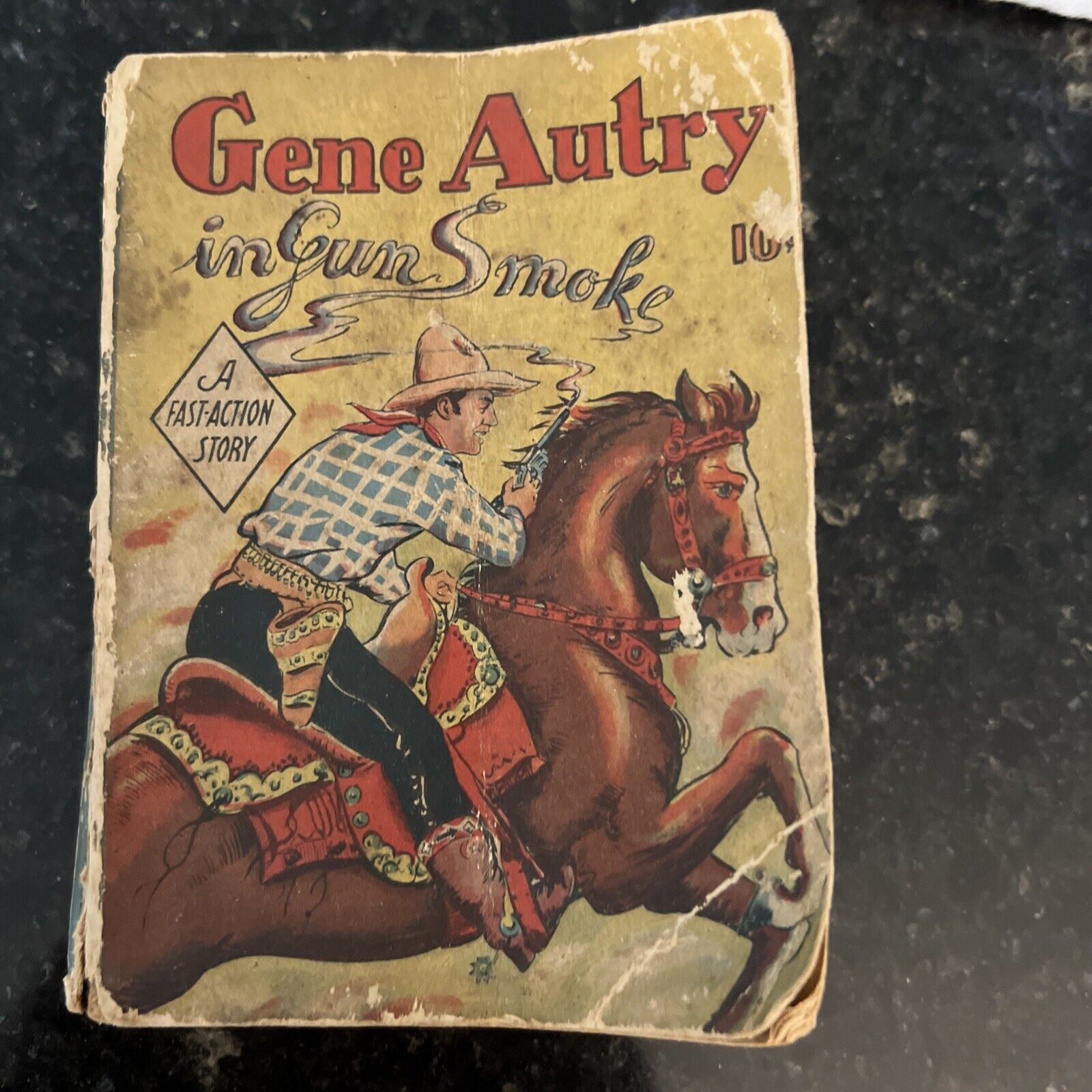 vintage BIG LITTLE BOOK: DELL FAST-ACTION: GENE AUTRY IN GUN SMOKE, 1938 Intact