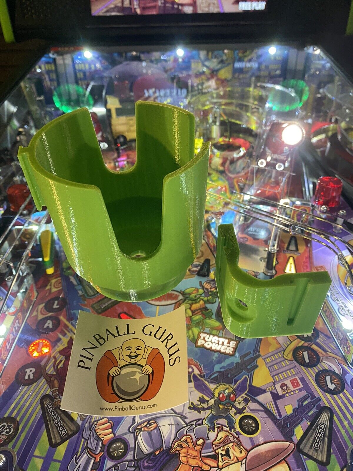 XL Pinball Machine Cup, Drink, Pop, or Soda Holder L/R Front or Side Mount - GRN