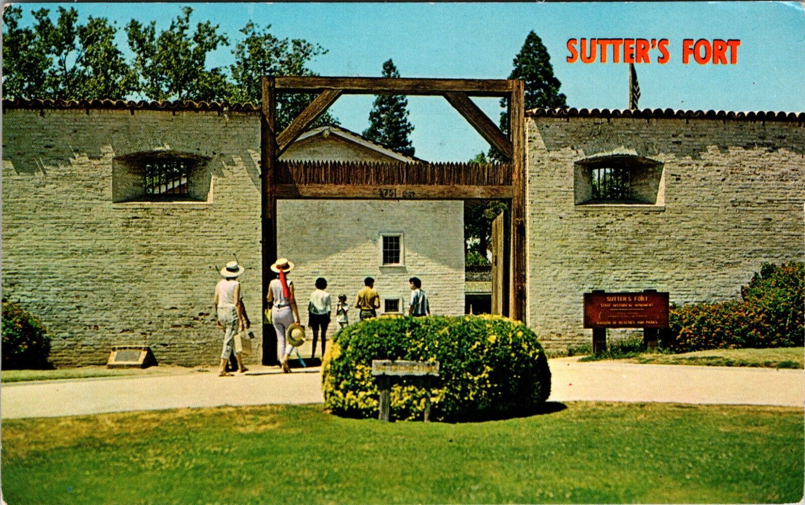 Sacremento, CA Sutter\'s Fort Vintage Chrome Postcard F771