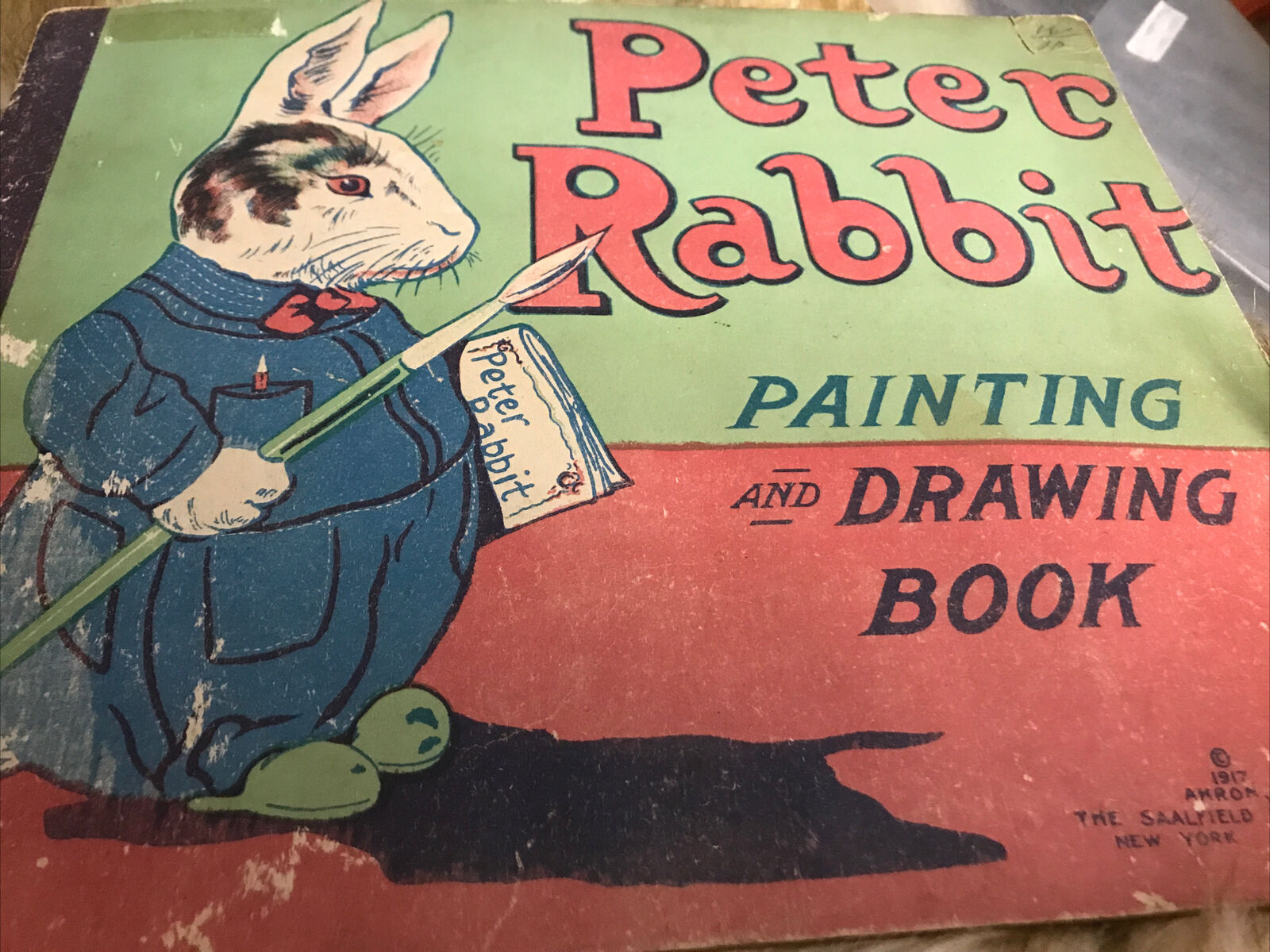 Antique children\'s Peter Rabbit Painting & Drawing Book 1917 Saalfield graphics