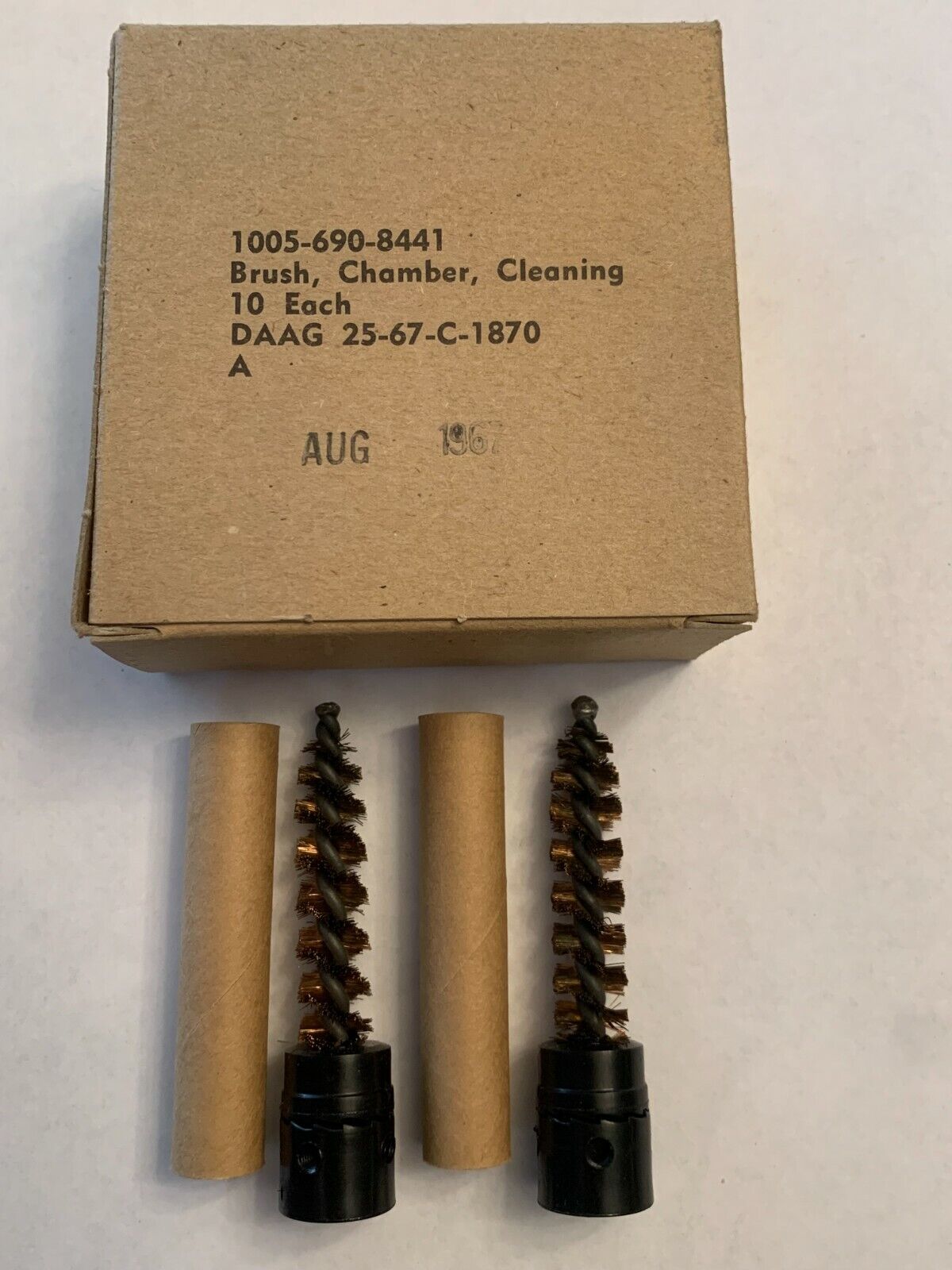 USGI Military 7.62mm 308 30 Cal Rifle Chamber Brush Vietnam NOS 1967 Set of 2