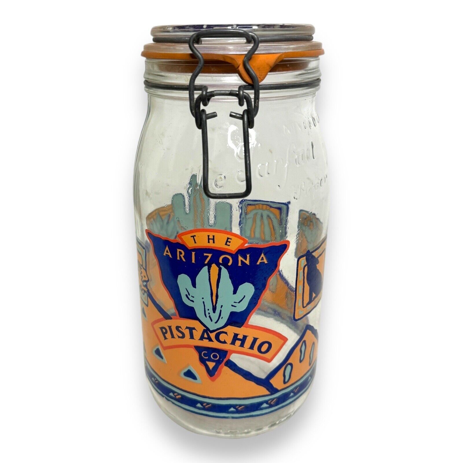Arizona Pistachio Company Vintage 2L Southwestern Style Jar Cactus Desert France