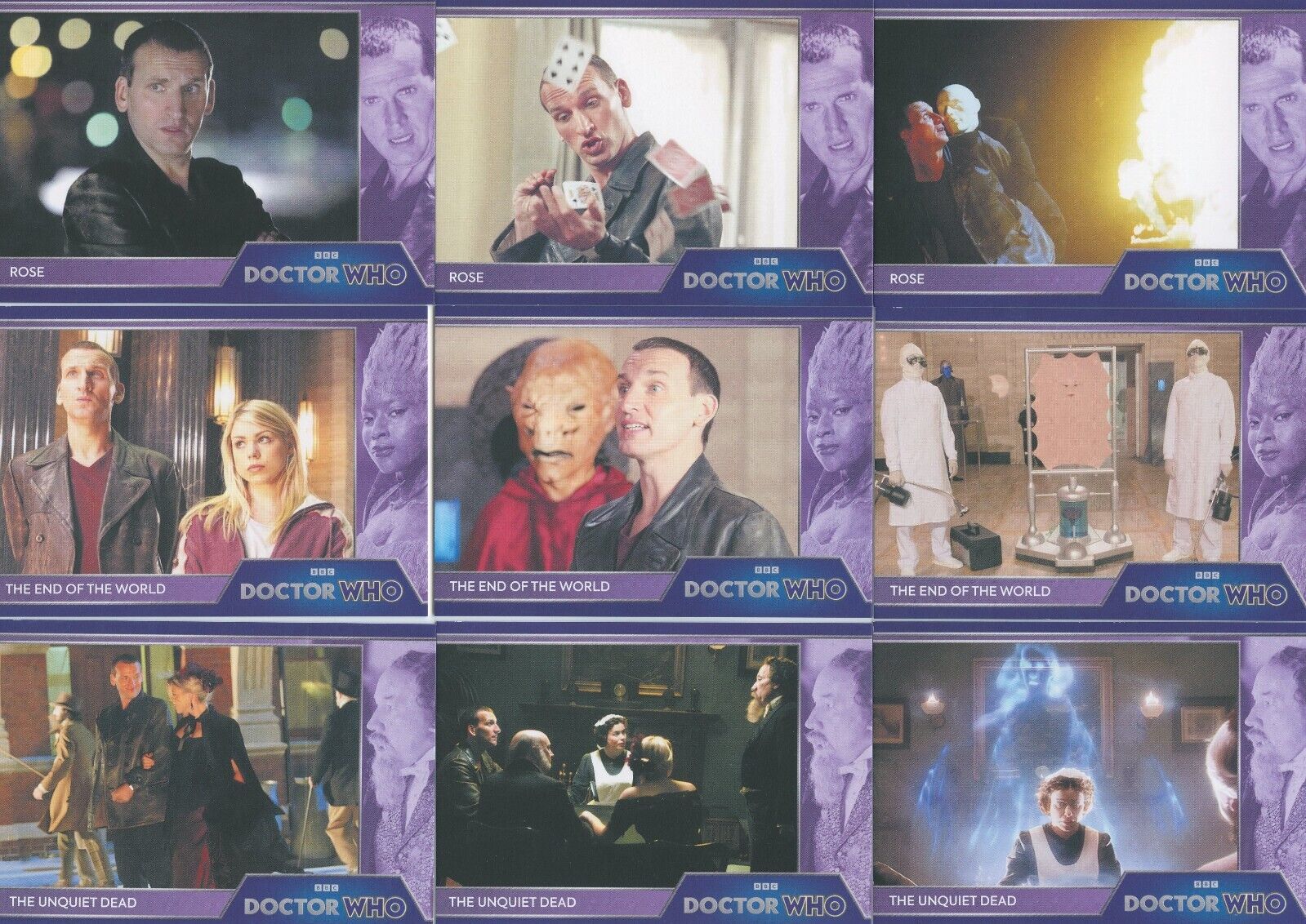 New 2023 Doctor Who complete 156 card base set + 2 empty wrappers from the set