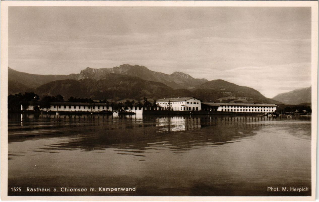 CPA AK rest house on Lake Chiemsee with camp wall GERMANY (1035193)