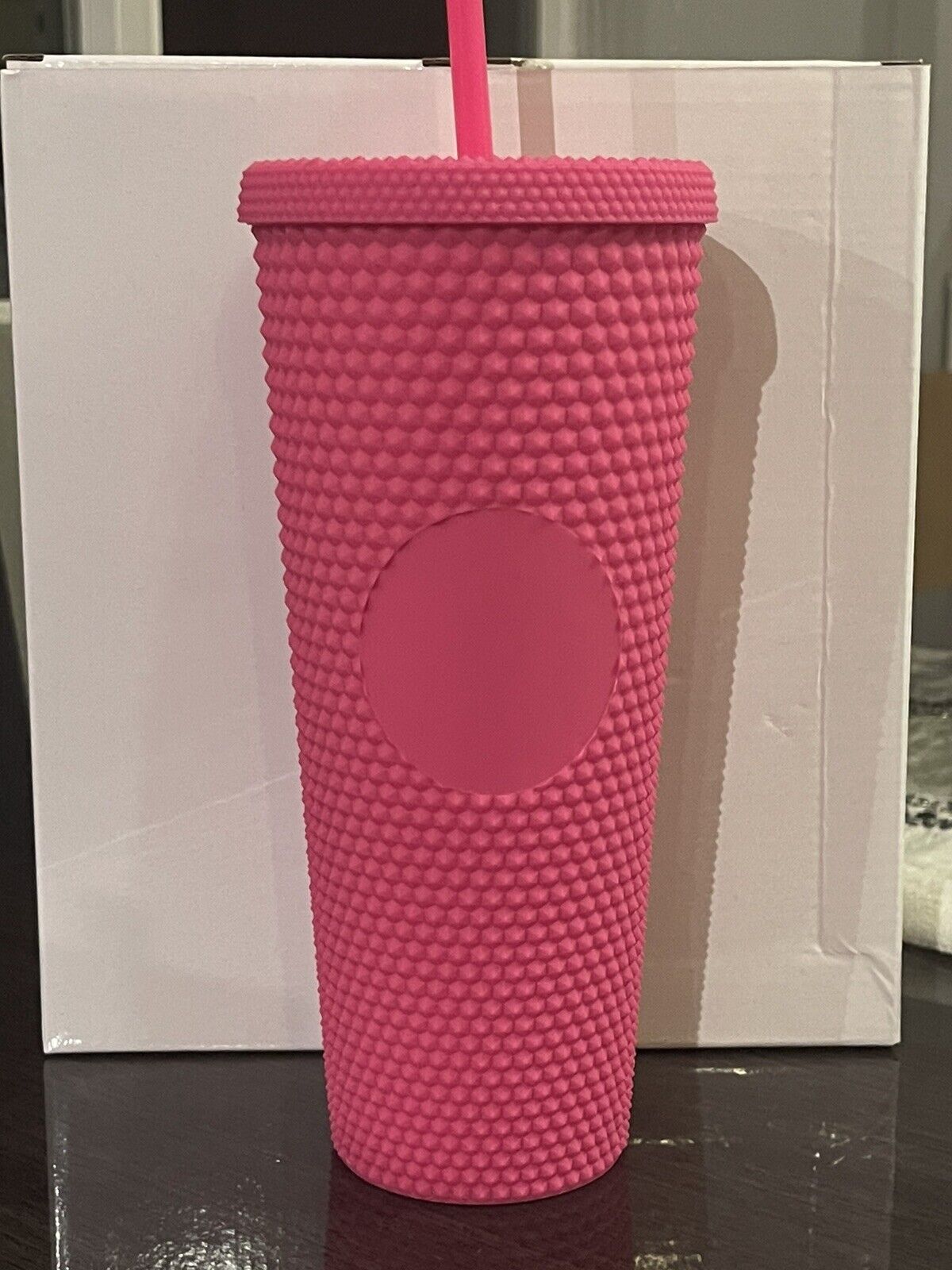 Studded Matte Hot Pink Tumbler Drinking Cup