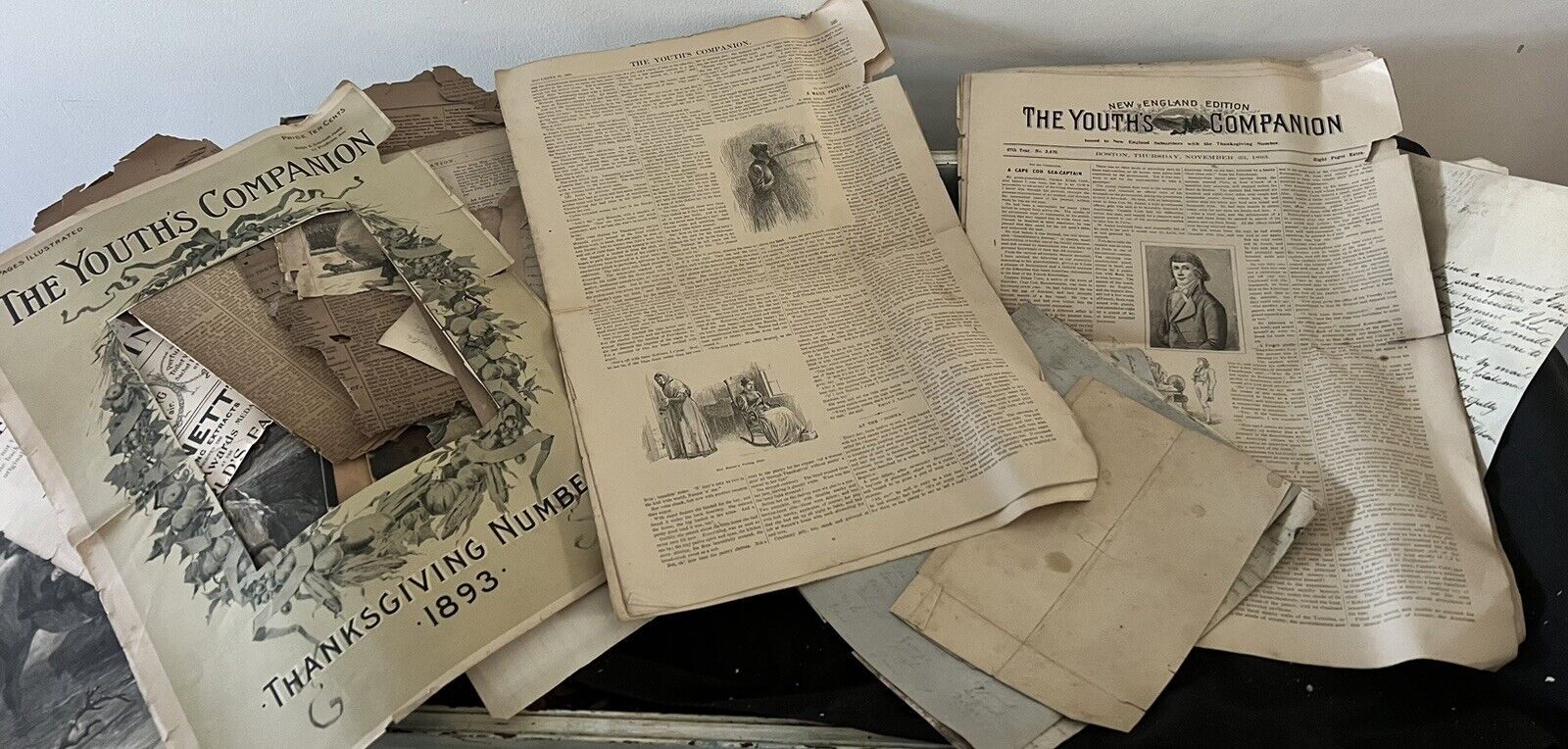 Vtg 1893 newspaper The Youth’s Companion Letters & Scrapbook