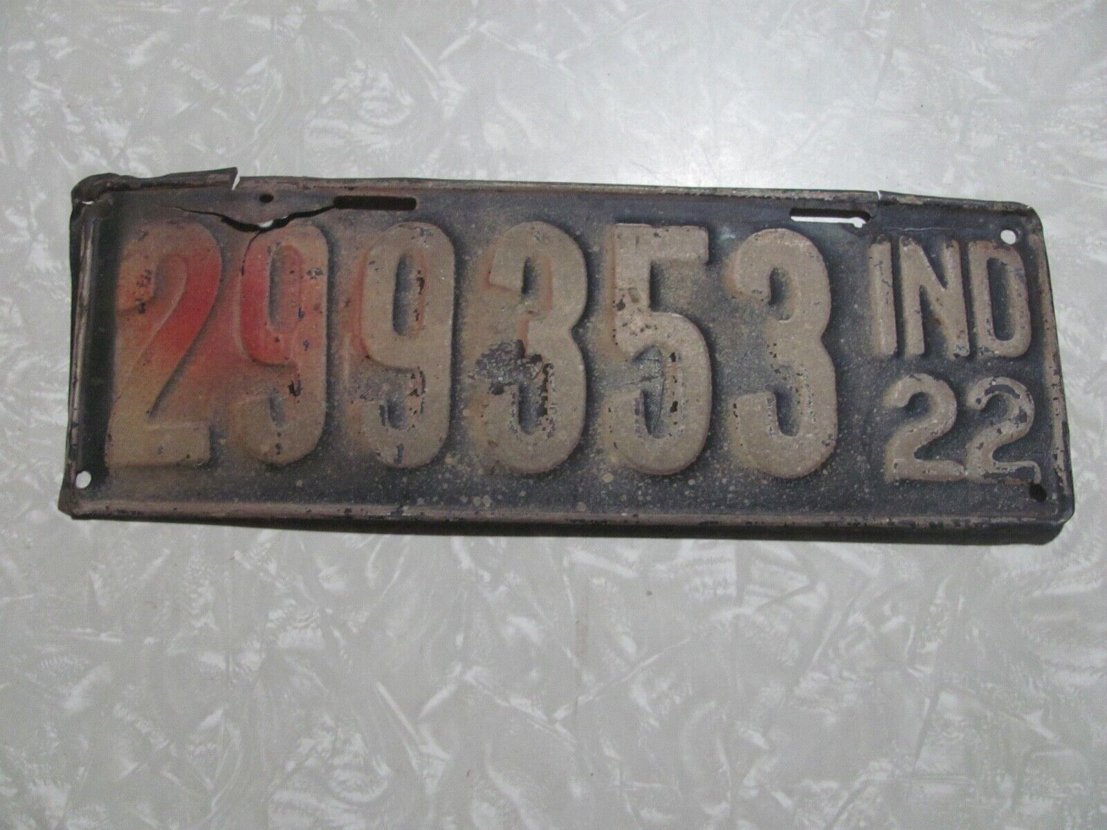 1922 INDIANA LICENSE PLATE    299353