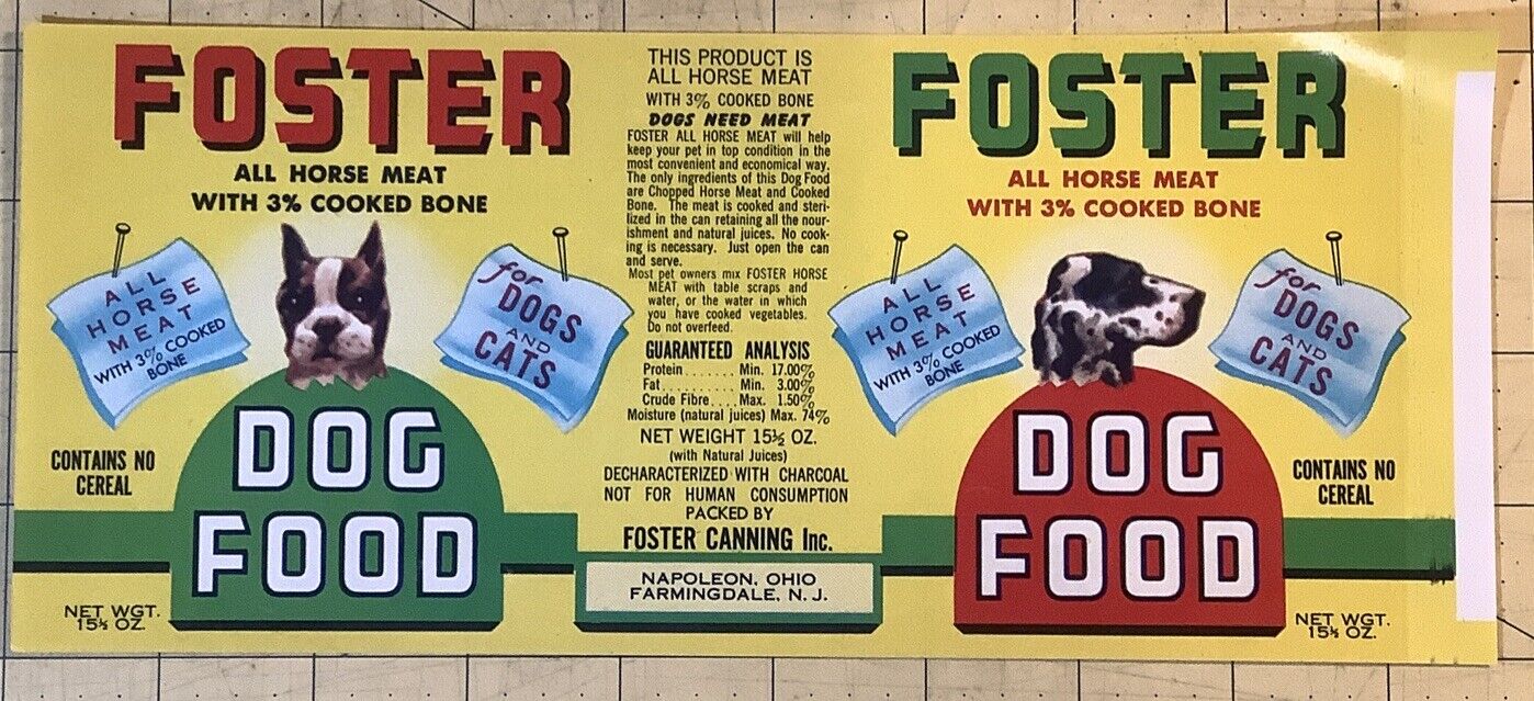 1950s Foster Food Horse meat Dog Food Foster Canning Napoleon Ohio INV-P0805