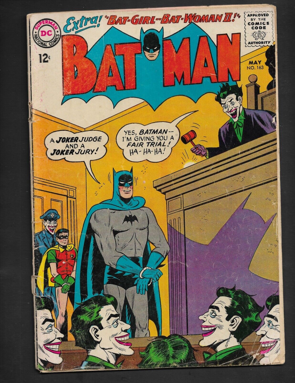 Batman #163 May 1964 DC Silver Age DC Comic Joker Robin Gotham CatWoman Freeship
