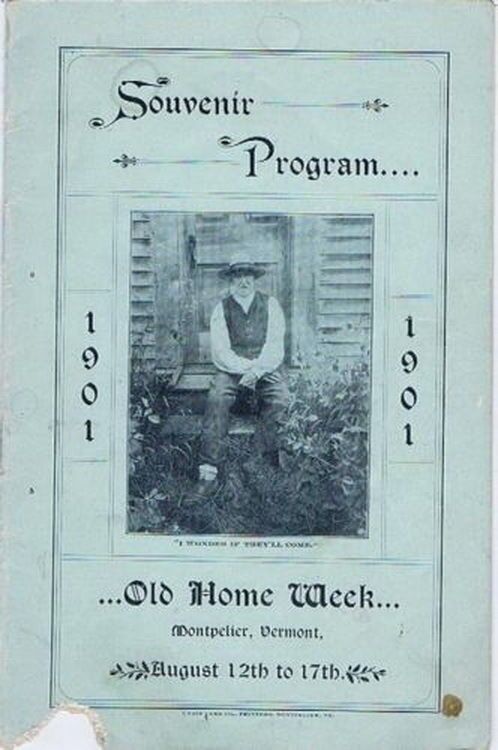 Souvenir Program, Old Home Week, Montpelier, VT, 1901 antique program