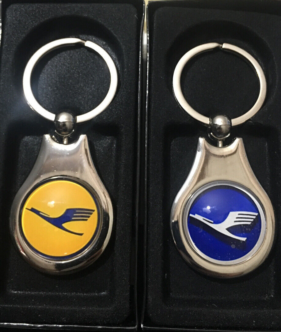 2 Pack Of Lufthansa Airlines New Logo And Old Logo KeyChain Key Ring 🏁🏁🏁🏁
