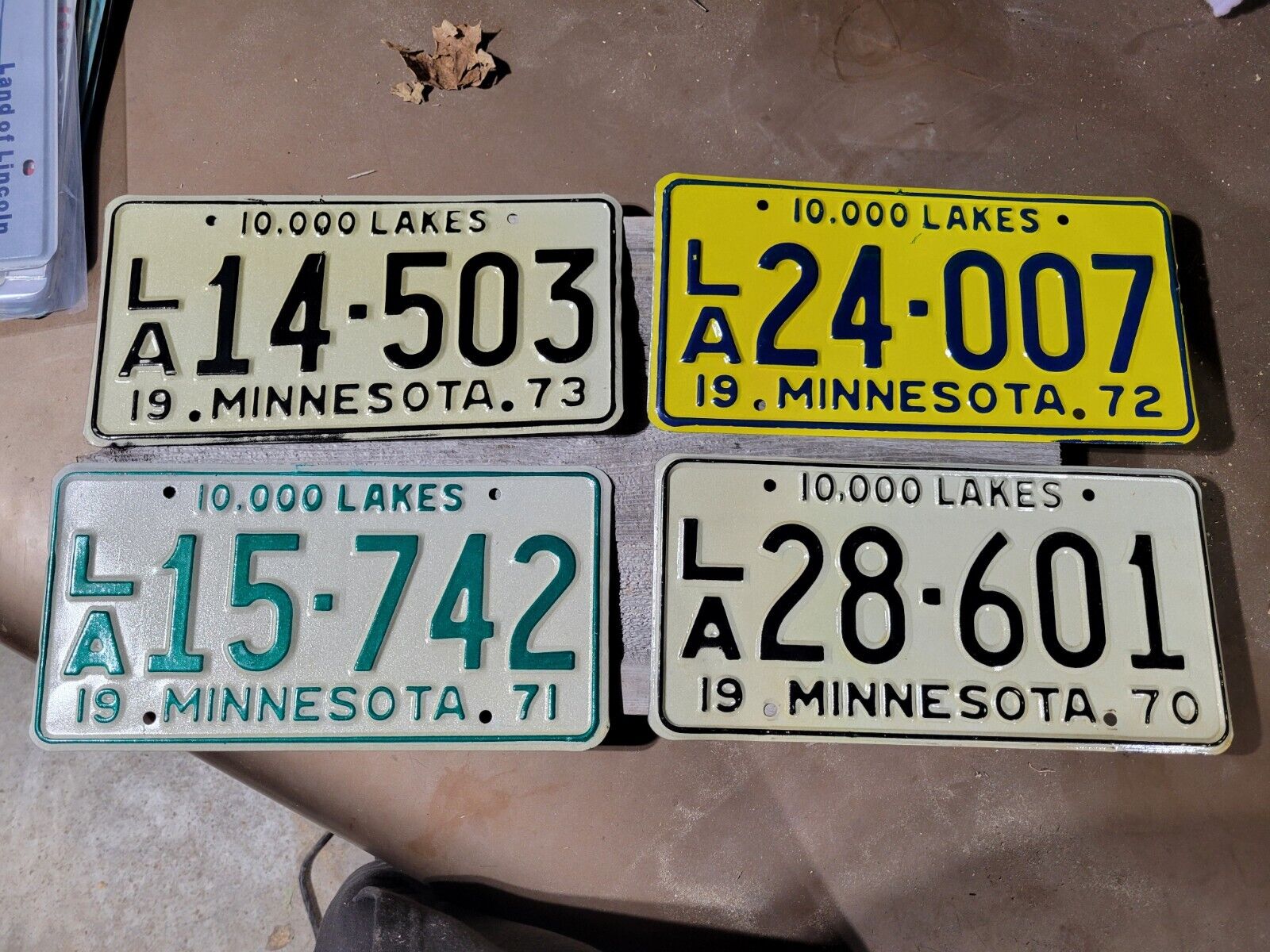 4 Living Abode (Mobile Home) Minnesota License Plates 1970 1971 1972 1973